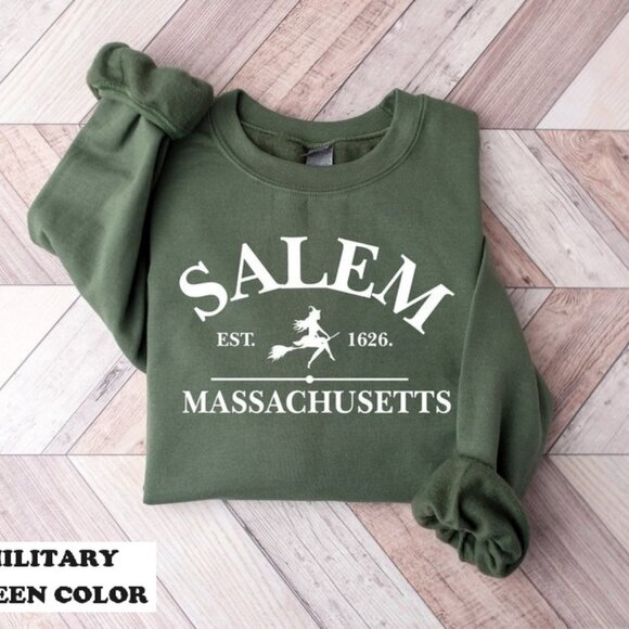 Salem Massachusetts Halloween Sweatshirt Hocus Pocus Graphic 81 - Picture 1 of 5